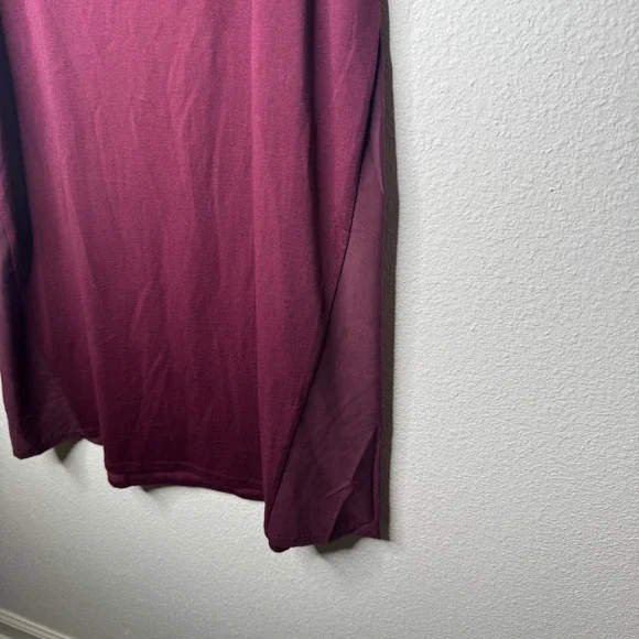 Garnet Hill Burgundy Short Sleeve Dress Size L Organic Cotton Silk Blend - Picture 4 of 8